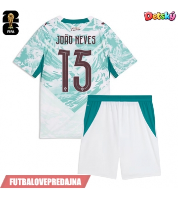 Lacne Dětský Futbalové dres Portugalsko Joao Neves #15 MS 2026 Krátky Rukáv - Preč (+ trenírky)